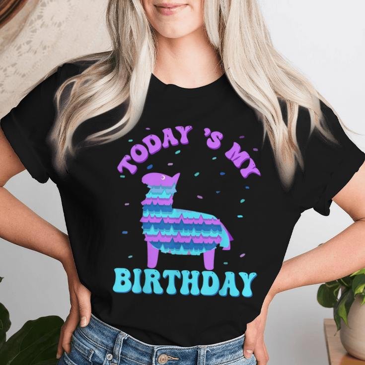 Todays My Birthda Cute Birthday Llama Bday Animal Party Women T-shirt Gifts for Her