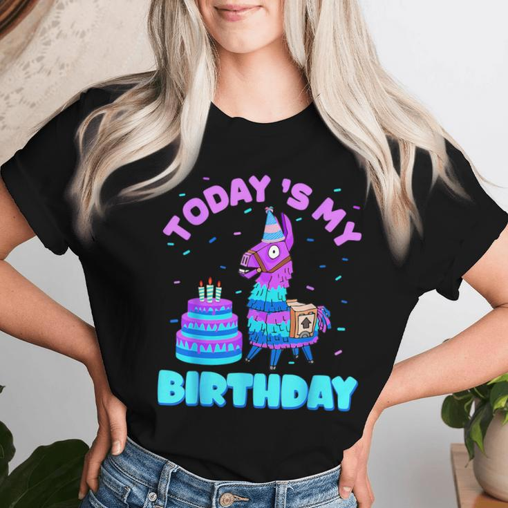 Todays My Birthday Llama Birthday Party Decorations Boys Kid Women T-shirt Gifts for Her