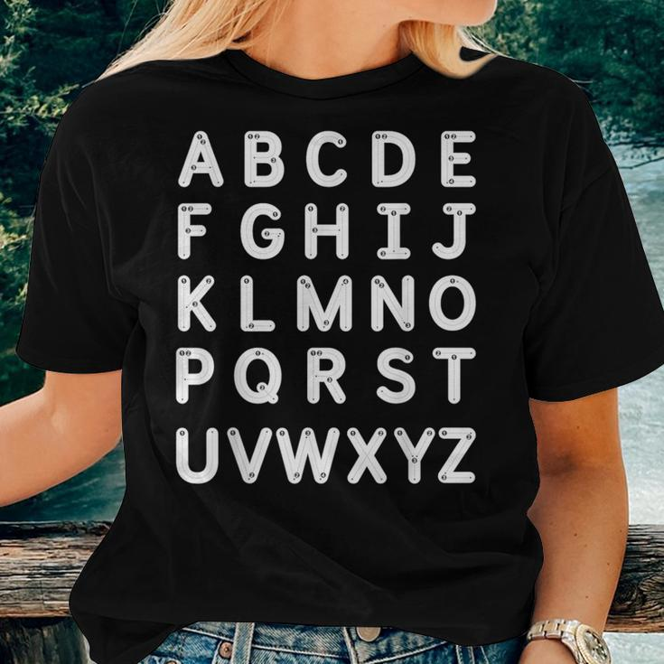 Tracing Letters A-Z Alphabet Pre-K Kindergarten 1St Grade 5T Women T-shirt Gifts for Her