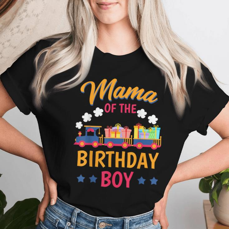 Train Bday Party Railroad Mama Of The Birthday Boy Theme Women T-shirt Gifts for Her