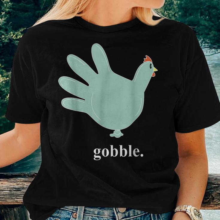Turkey Glove Gobble Thanksgiving Thankful Nurse Women T-shirt Gifts for Her