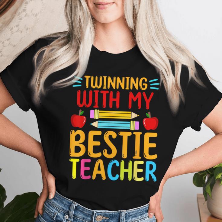 Twinning With My Bestie Teacher Boy Spirit Week Twin Day Women T-shirt Gifts for Her