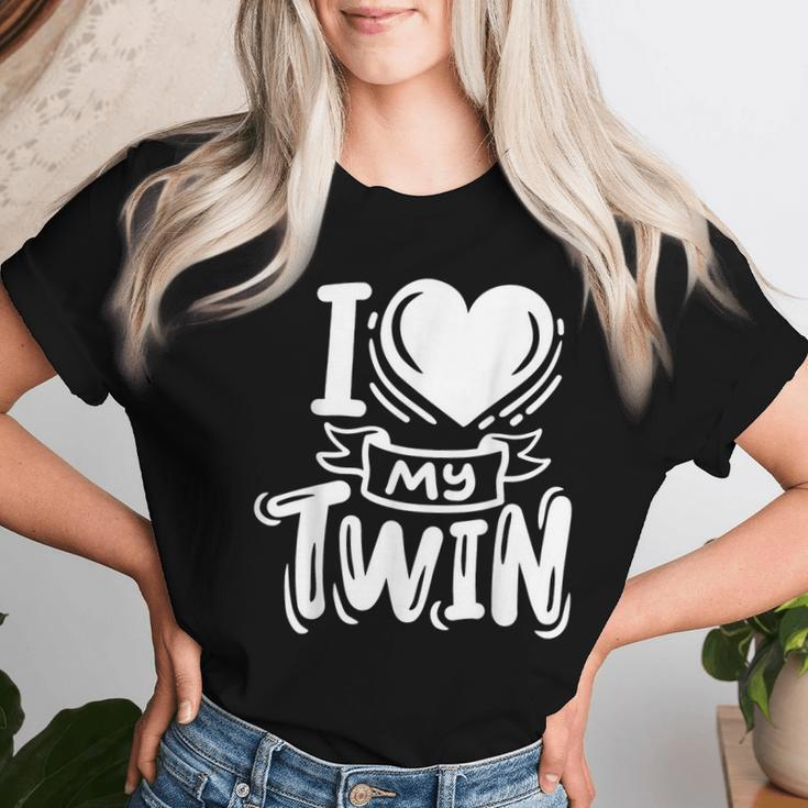 Twins Twin Brother Sister I Love My Twin Women T-shirt Gifts for Her