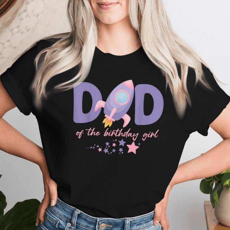 Two The Moon Dad Of The Birthday Girl Astronaut Family Party Women T-shirt Gifts for Her