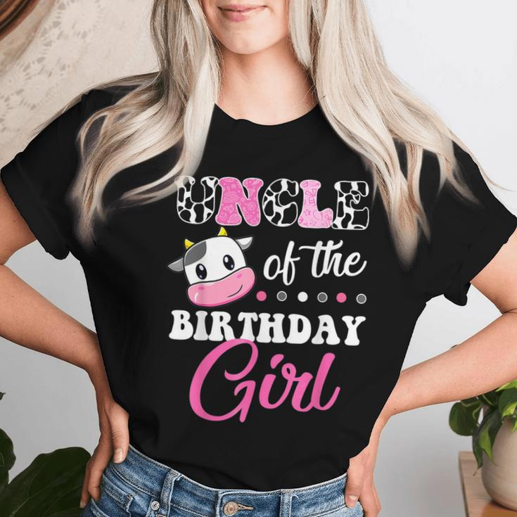 Uncle Of The Birthday Girl Family Matching Farm Cow Women T-shirt Gifts for Her