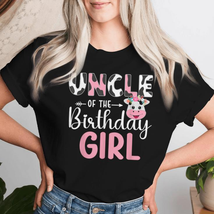 Uncle Of The Birthday Girl Farm Cow 1 St Birthday Girl Women T-shirt Gifts for Her