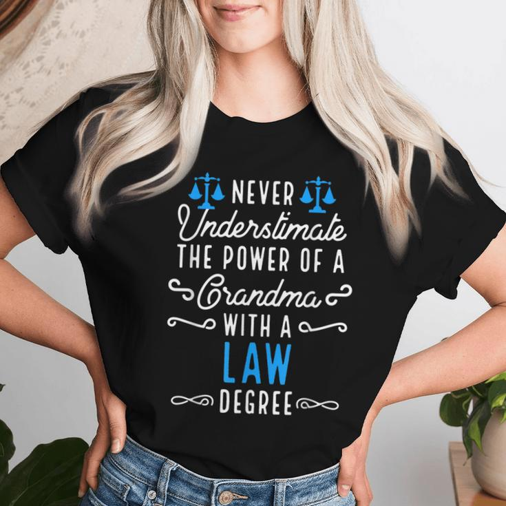 Never Underestimate Grandma With Law Degree Fun Cute Women T-shirt Gifts for Her