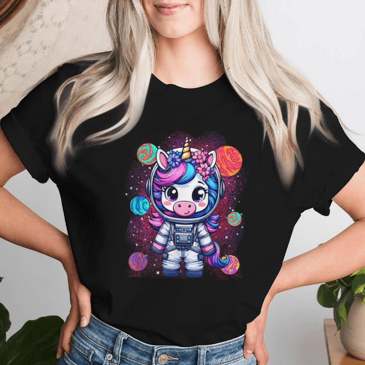 Unicorn Astronaut Cute Space Suit Galaxy Planet Girls Women T-shirt Gifts for Her