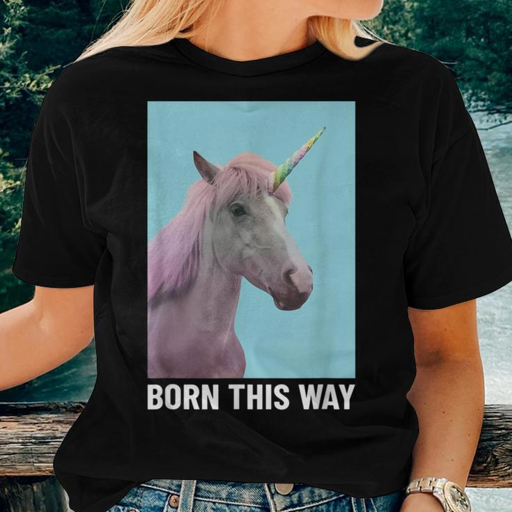 Unicorn Born This Way Stay Weird Cool Horse Classic Women T-shirt Gifts for Her