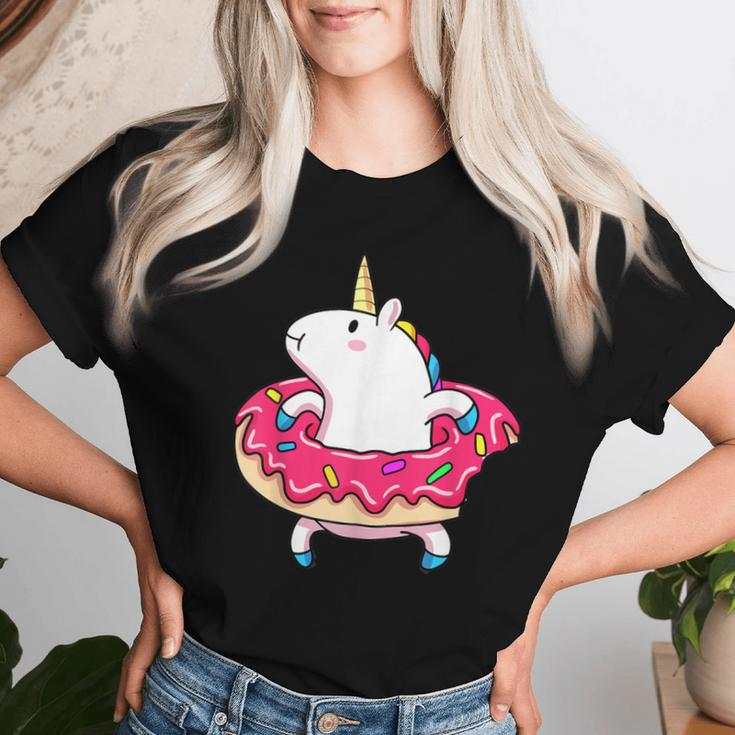Unicorn Donut Float Cute Magical Animal Summer Girls Women T-shirt Gifts for Her