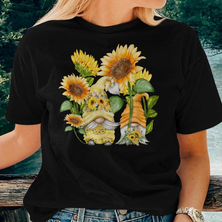 Unique Sunflower Gnome For And Hippies Floral Women T-shirt Gifts for Her