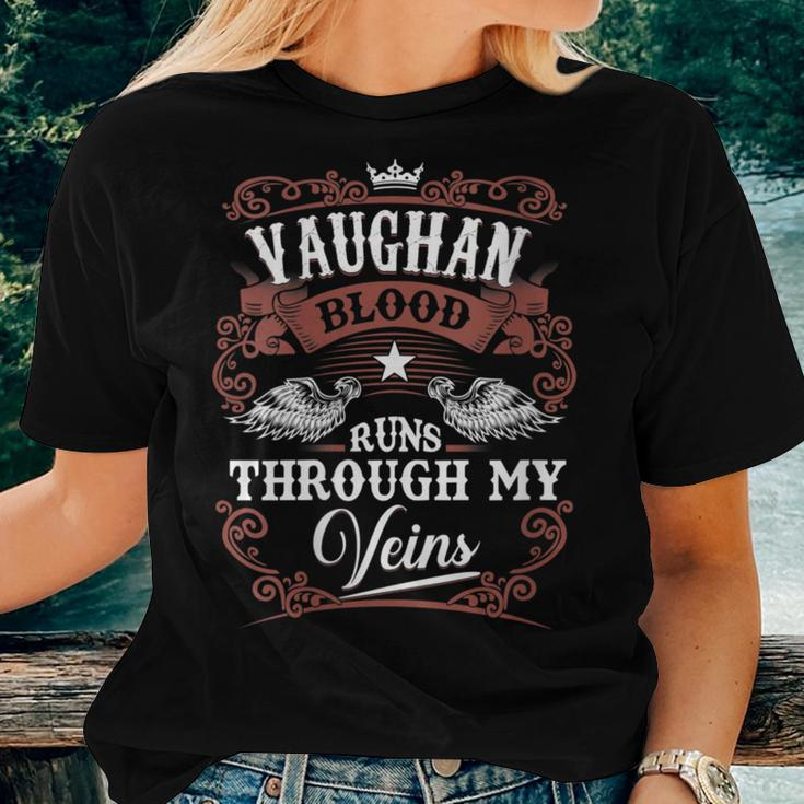 Vaughan Blood Runs Through My Veins Family Name Vintage Women T-shirt Gifts for Her
