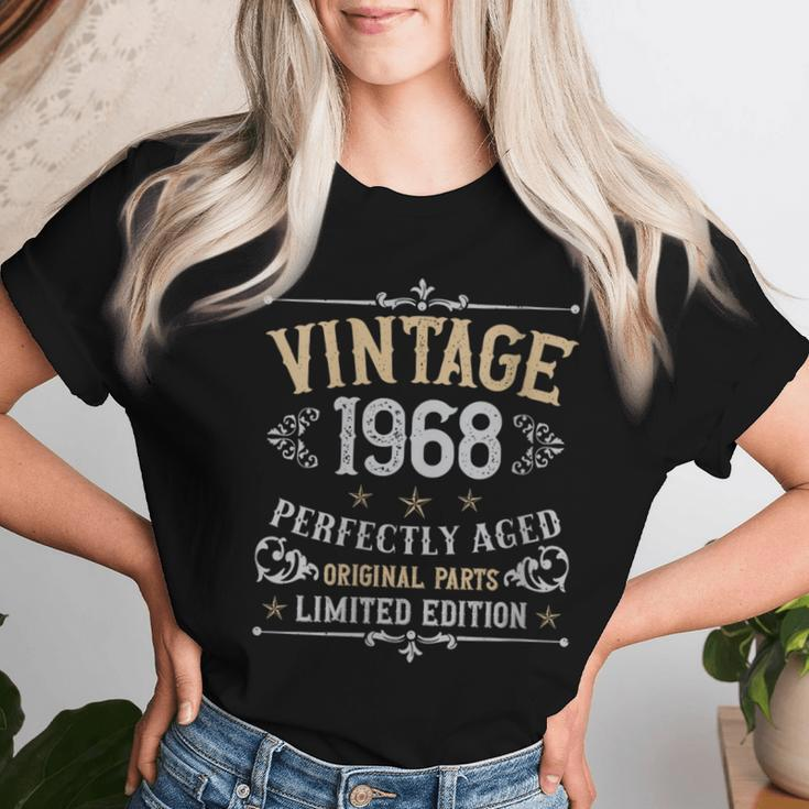 Vintage 1968 Perfectly Aged Original Parts Born In 1968 Bday Women T-shirt Gifts for Her