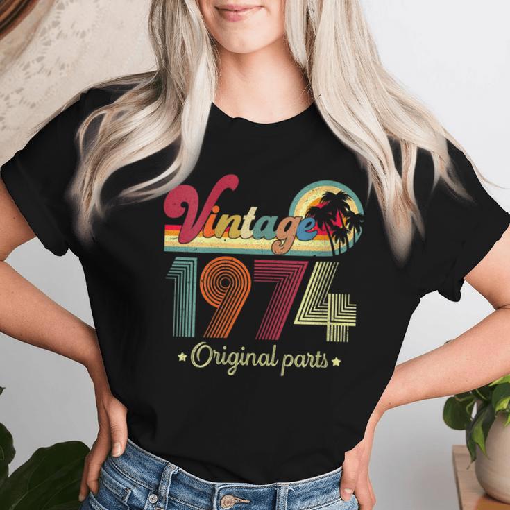 Vintage 1974 Original Parts Cool And 48Th Birthday Women T-shirt Gifts for Her