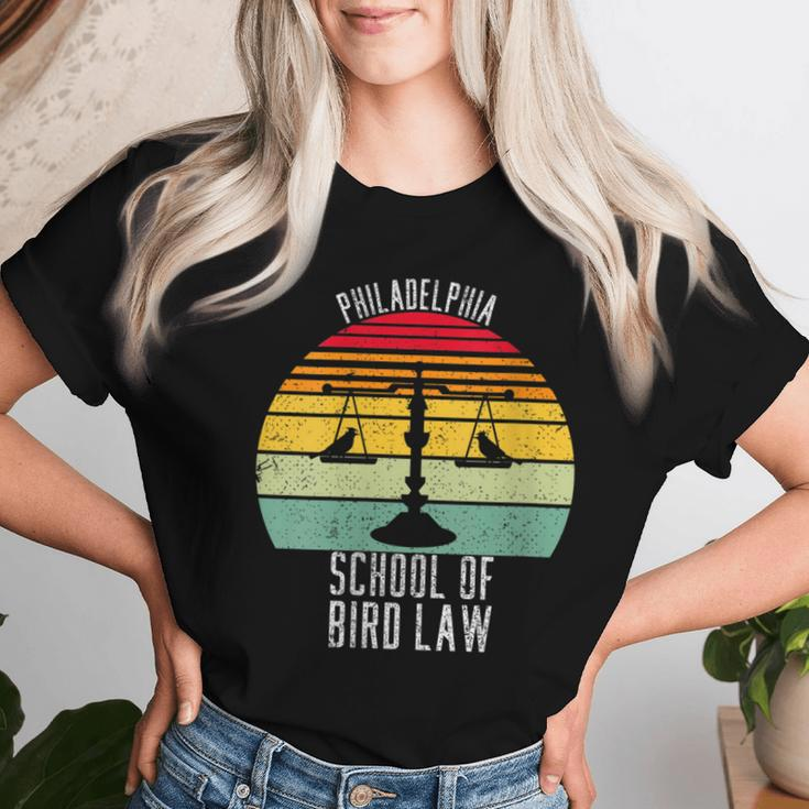 Vintage Distress Sunset Philadelphia School Of Bird Law Women T-shirt Gifts for Her
