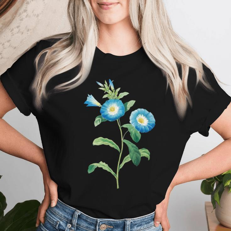 Vintage Field Bindweed Flower Illustration Plant Lovers Women T-shirt Gifts for Her