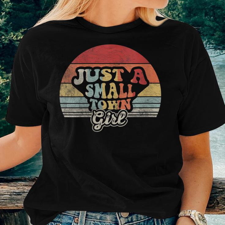 Vintage Retro Just A Small Town Girl Womens Women T-shirt Gifts for Her