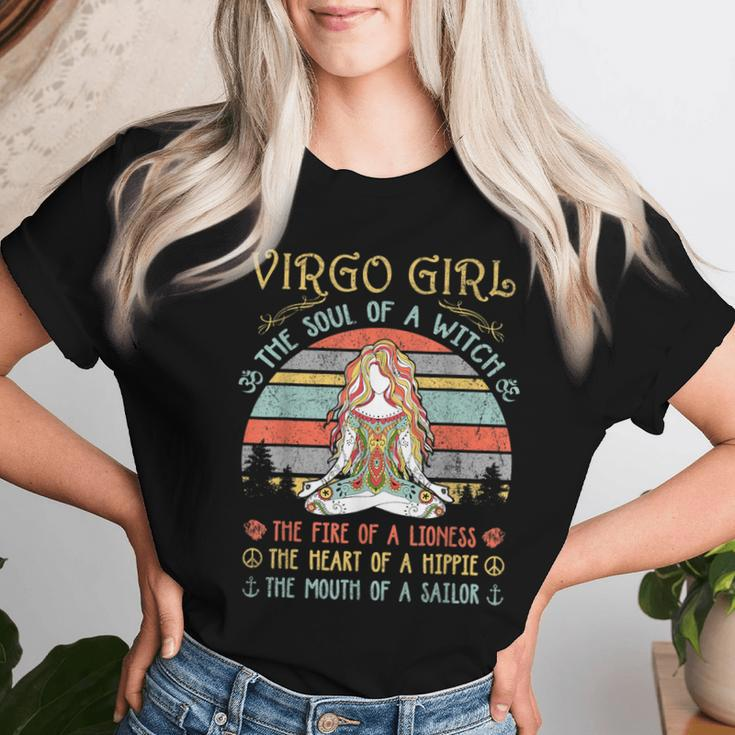 Virgo Girl The Soul Of A Witch Vintage Birthday Women T-shirt Gifts for Her