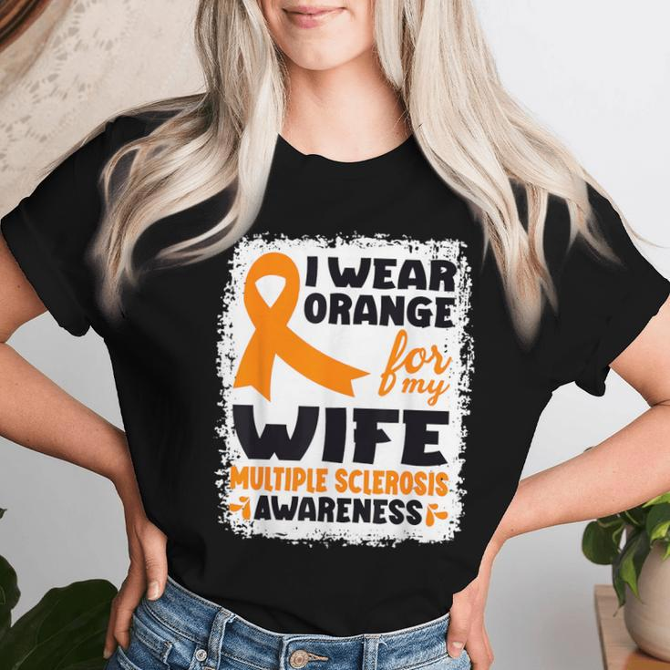 I Wear Orange For My Wife Ms Multiple Sclerosis Awareness Women T-shirt Gifts for Her