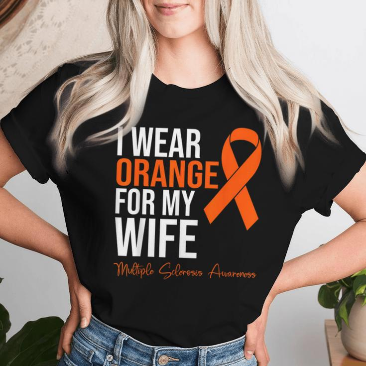 I Wear Orange For My Wife Ms Warrior Multiple Sclerosis Women T-shirt Gifts for Her