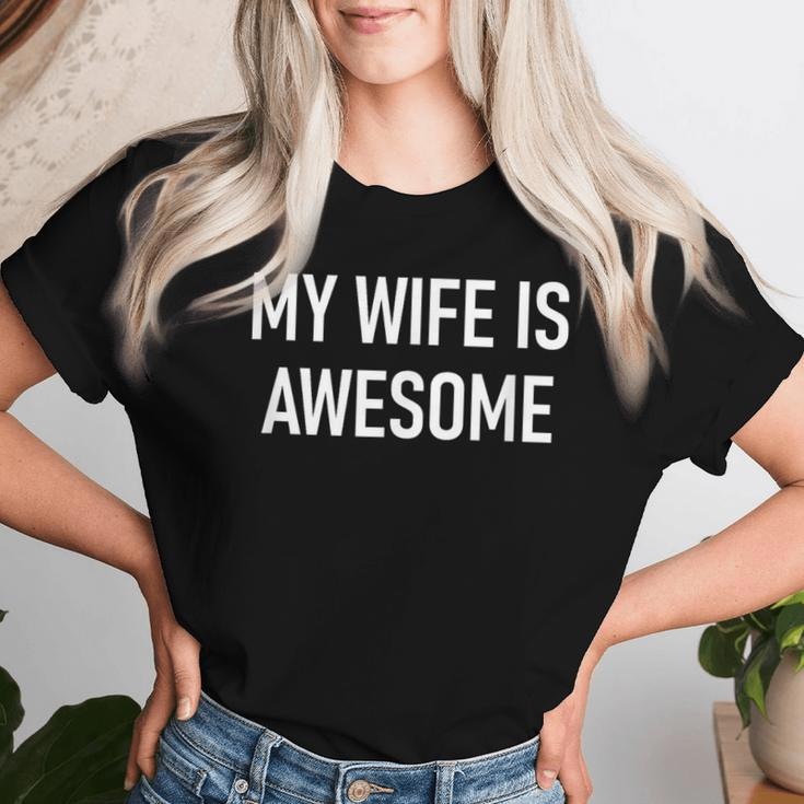 My Wife Is Awesome Jokes Sarcastic Women T-shirt Gifts for Her