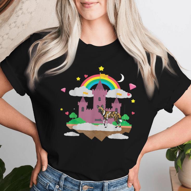 Wild Hyena New Magic Rainbow Castle Women T-shirt Gifts for Her