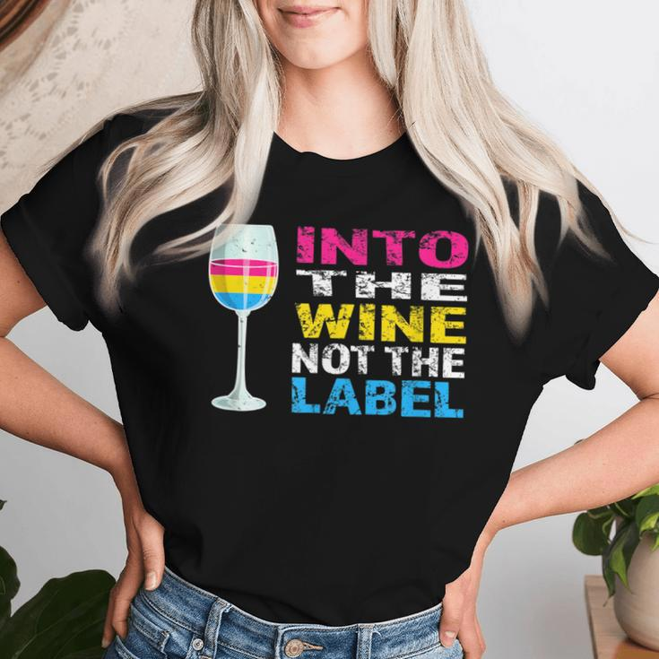 Into The Wine Not The Label Pansexual Lgbtq Pride Vintage Women T-shirt Gifts for Her