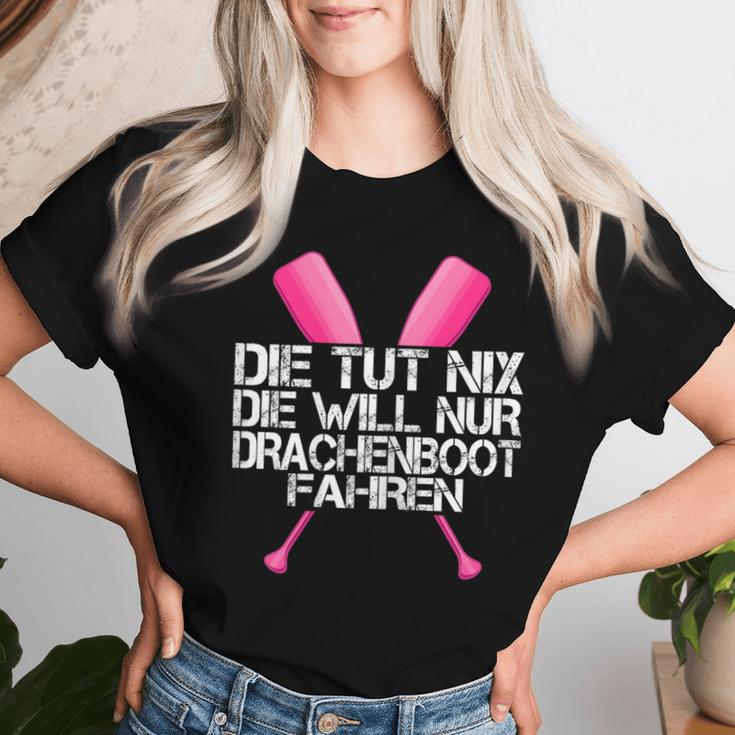 Women's Die Tut Nix Die Will Nur Drachenboofahren T-shirt Frauen Geschenke für Sie