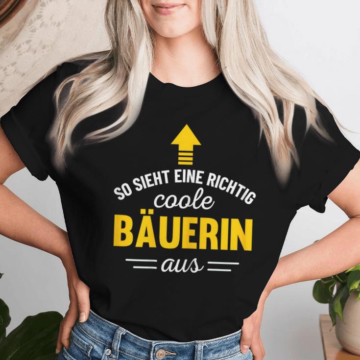 Women's Farmer's Work – So Sieht Eine Coole Bauerin Aus T-shirt Frauen Geschenke für Sie