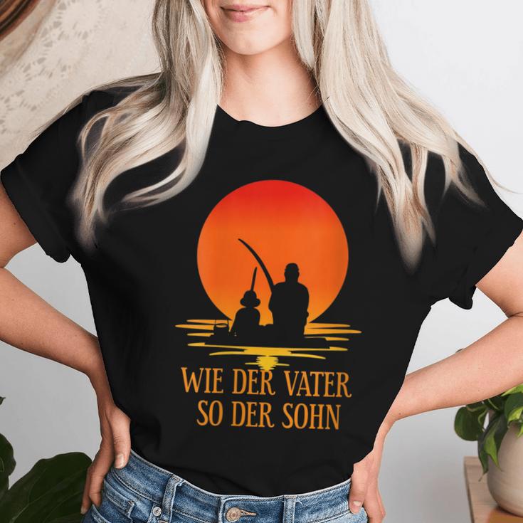 Women's With-Neck Wie Derater So Der Sohn Papa Angeln Angler Partner T-shirt Frauen Geschenke für Sie