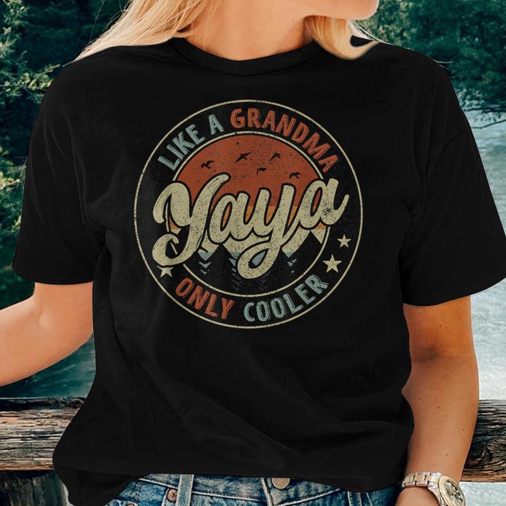 Yaya Like A Grandma Only Cooler Retro Mother's Day Women T-shirt Gifts for Her