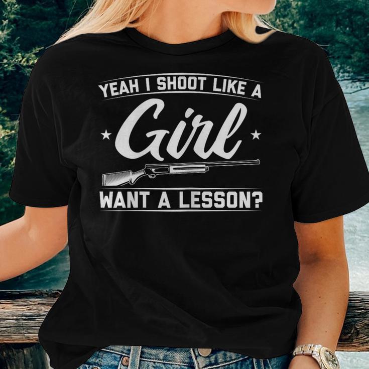 Yes I Shoot Like A Girl Skeet Trap Clay Pigeon Shooting Women T-shirt Gifts for Her