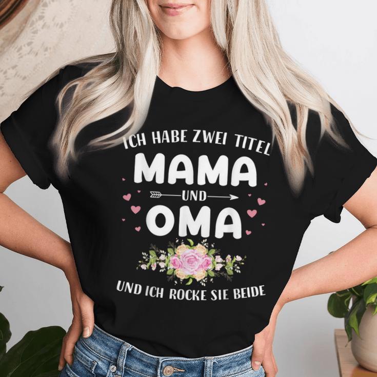 Zwei Titel Mama Oma Rocke Muttertag Geburtstag Weihnachten T-shirt Frauen Geschenke für Sie