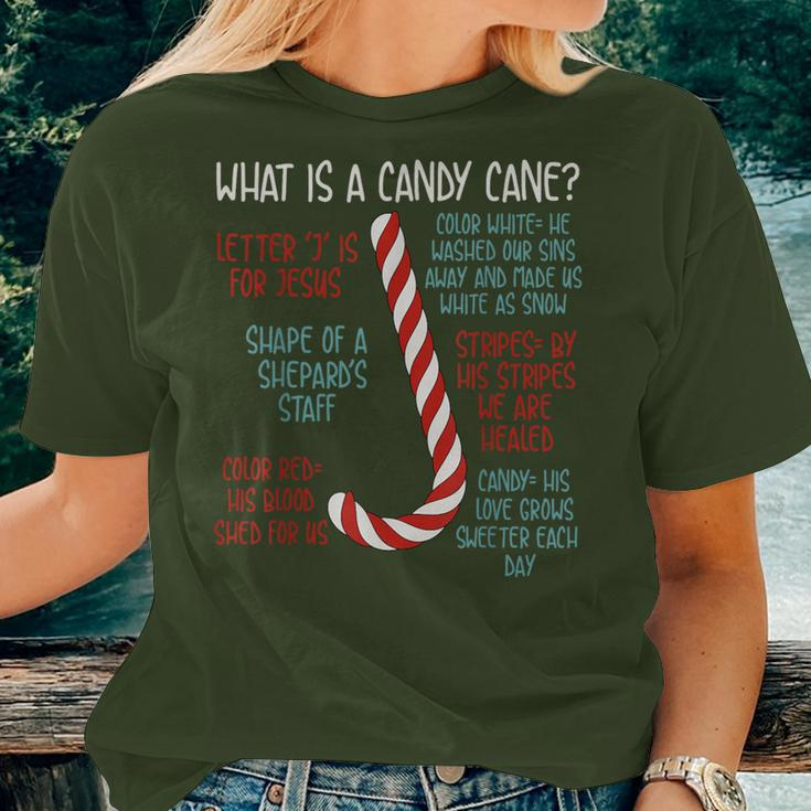 Candy Cane Christmas Christian Sayings Believe Faith God Women T-shirt Gifts for Her