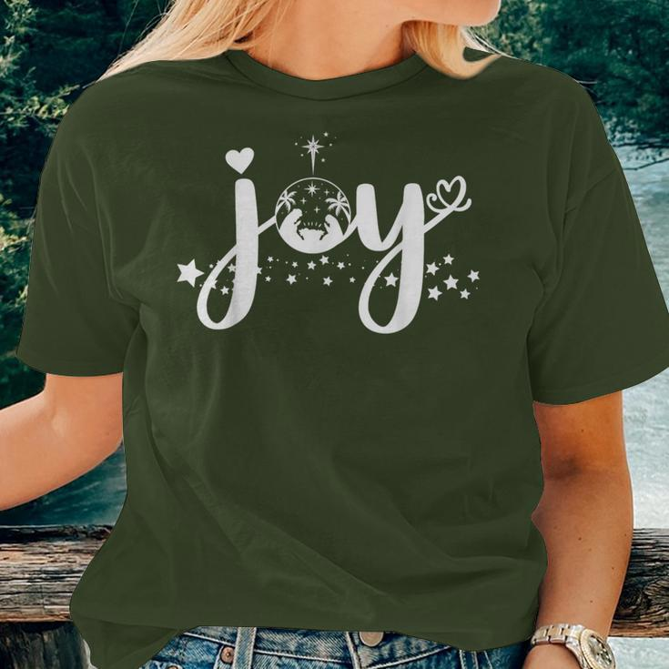 Christian Christmas Joy Jesus Nativity Scene Faith Women T-shirt Gifts for Her