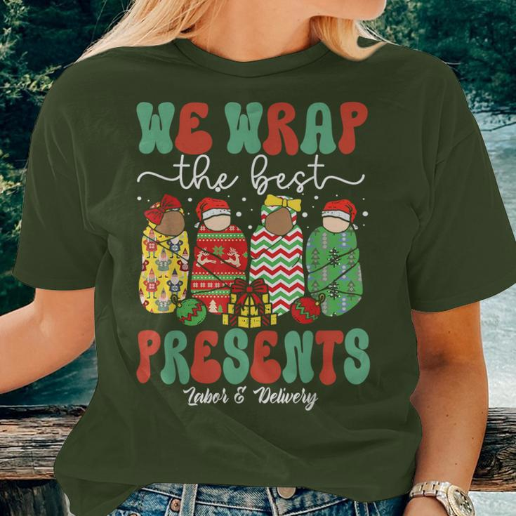Christmas Labor & Delivery Nurse We Wrap The Best Presents Women T-shirt Gifts for Her