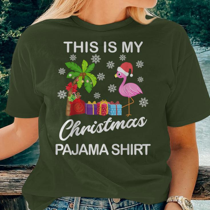 This Is My Christmas Pajama Flamingo Hawaiian Lover Women T-shirt Gifts for Her