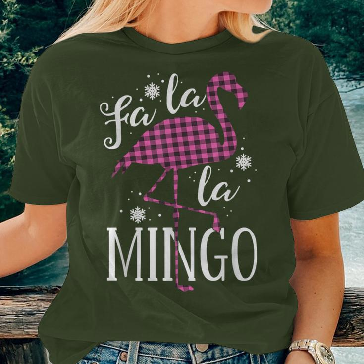 Fa La La Mingo Flamingo Christmas Pink Plaid Women Women T-shirt Gifts for Her