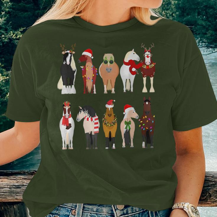 Horse Breeds Christmas Xmas Horseback Riding For Girls Women T-shirt Gifts for Her