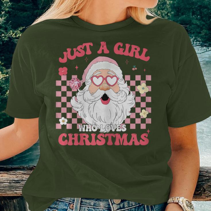 Just A Girl Who Loves Christmas Xmas Creative Santa Women T-shirt Gifts for Her