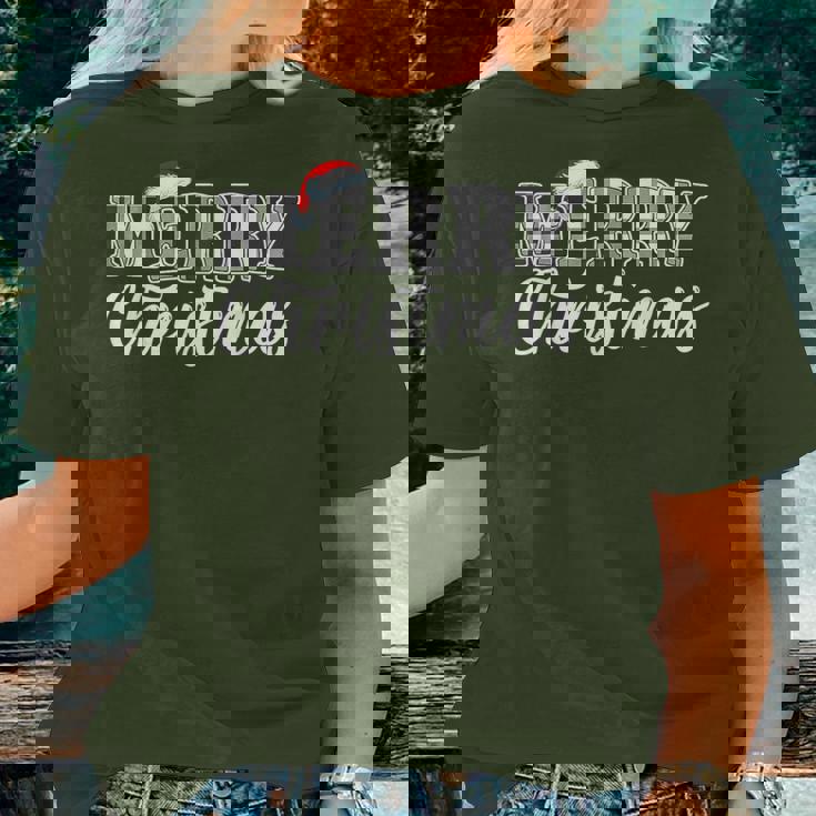 Merry Christmas Buffalo Black And White Plaid For Women Women T-shirt Gifts for Her Merry Christmas Buffalo Black And White Plaid For Women Women T-shirt Gifts for Her