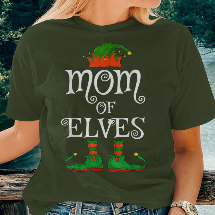 Mom Of Elves Family Matching Christmas Festive Women T-shirt Gifts for Her