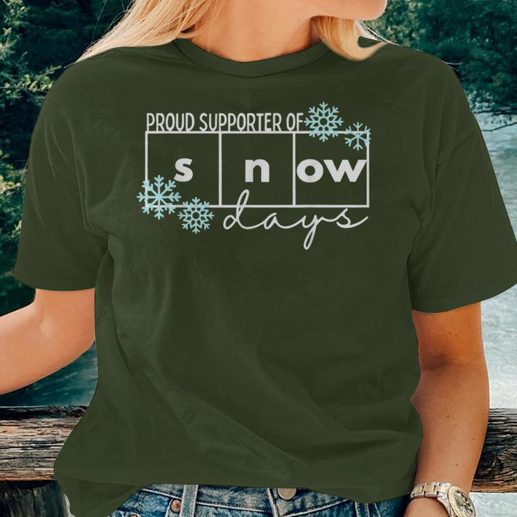Proud Supporter Of Snow Days Teacher Christmas Women T-shirt Gifts for Her