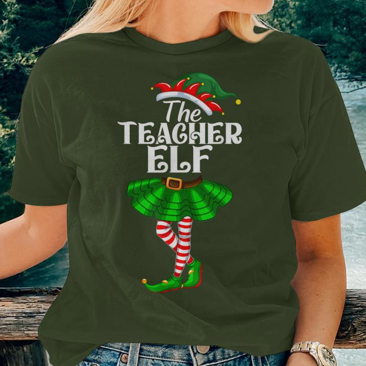Teacher Elf Christmas Costume Matching Family Elf Squad Women T-shirt Gifts for Her