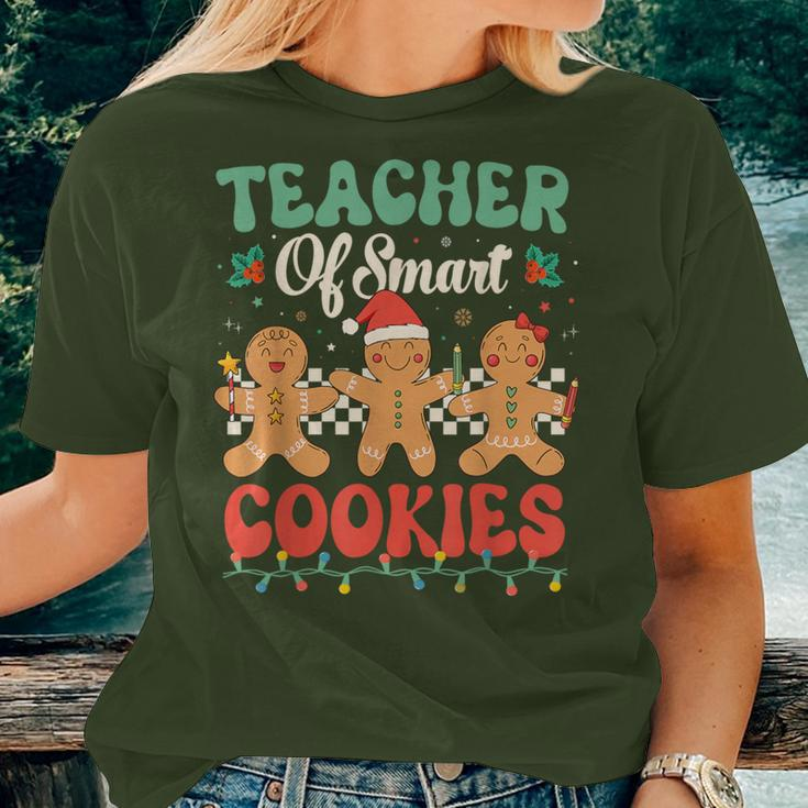 Teacher Of Smart Cookies Christmas Gingerbread Man Women T-shirt Gifts for Her