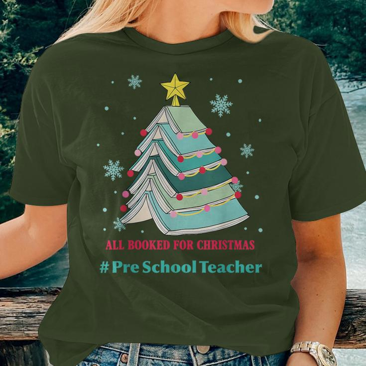 Tree All Booked For Christmas Pre School Teacher Women T-shirt Gifts for Her