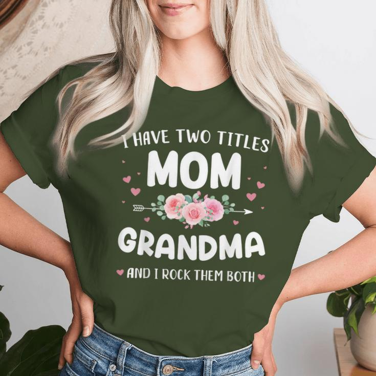 Two Titles Mom Grandma Rock Christmas Birthday Women T-shirt Gifts for Her