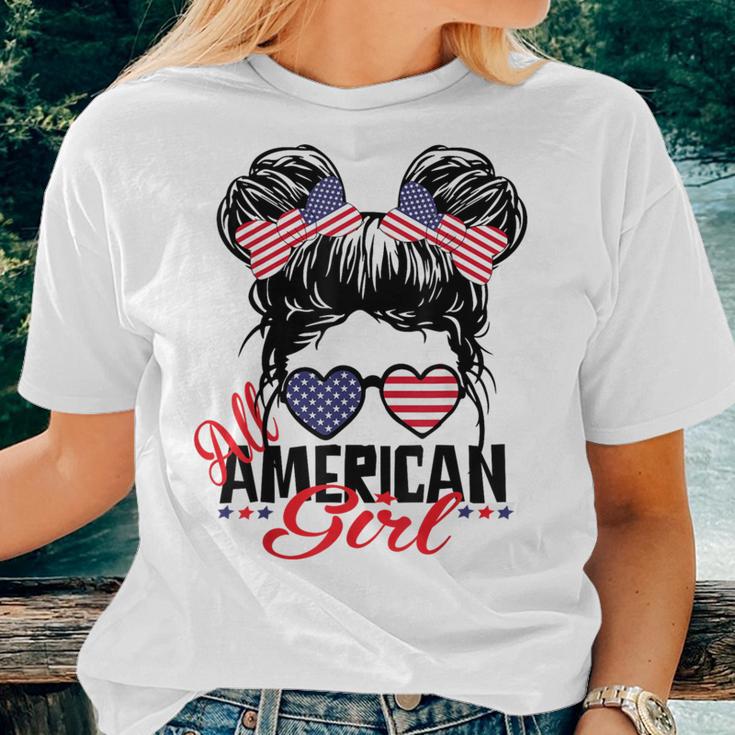 All American Girl Independence 4Th Of July Patriotic Women T-shirt Gifts for Her