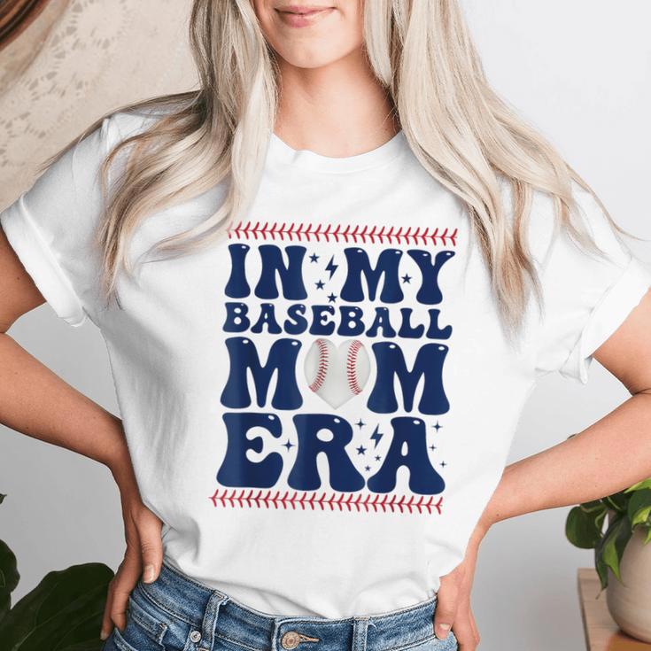 In My Baseball Mom Era Groovy Baseball Mom Mother's Day Women T-shirt Gifts for Her