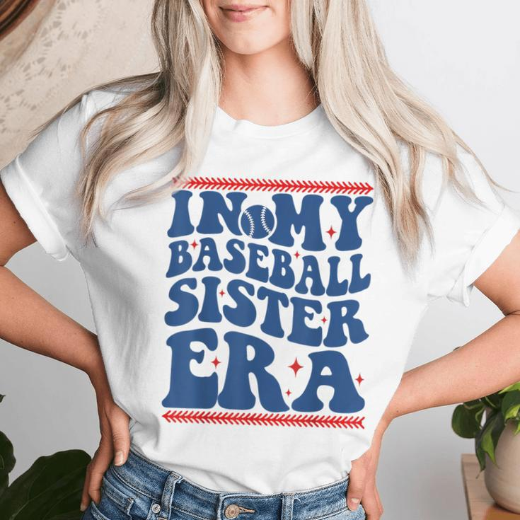 In My Baseball Sister Era Groovy Proud Baseball Sister Cute Women T-shirt Gifts for Her